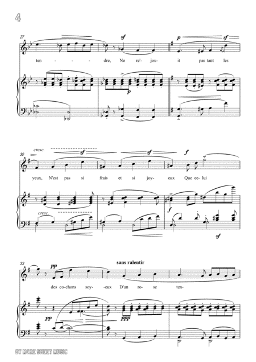 Chabrier-Pastorale des cochons roses in G Major,for voice and piano Voice Solo scores gallery preview page 6