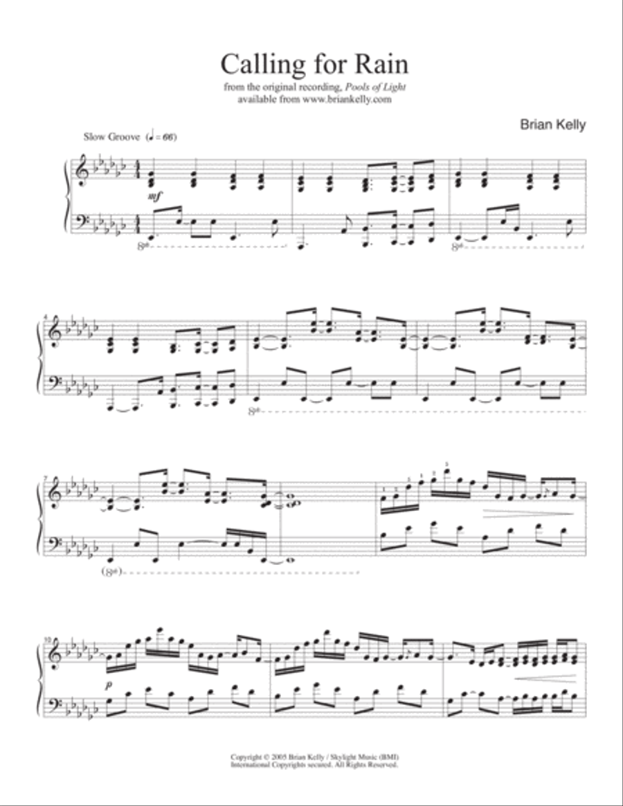 Calling For Rain Piano Solo scores gallery preview page 1