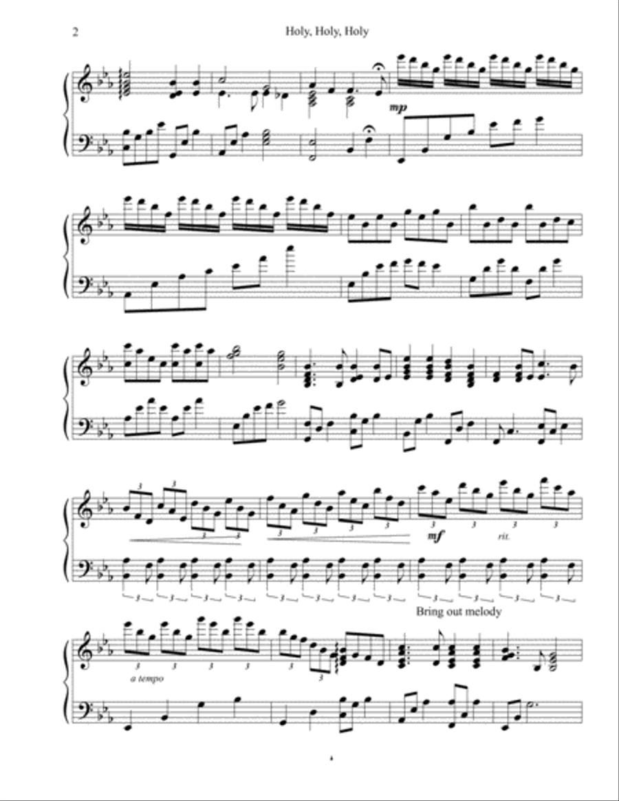 Holy, Holy, Holy Piano Solo scores gallery preview page 2