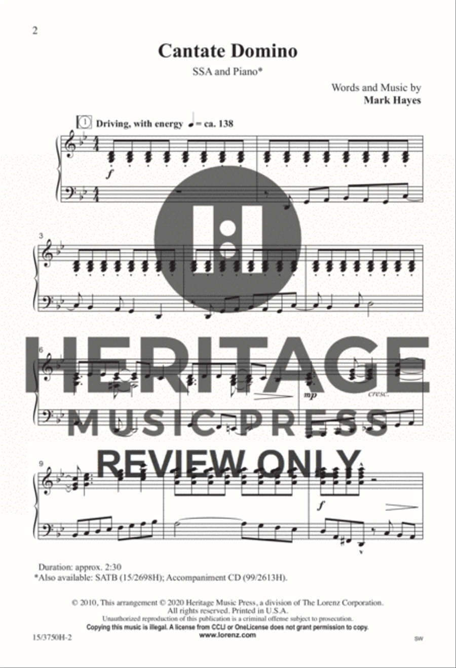 Cantate Domino SSA scores gallery preview page 2