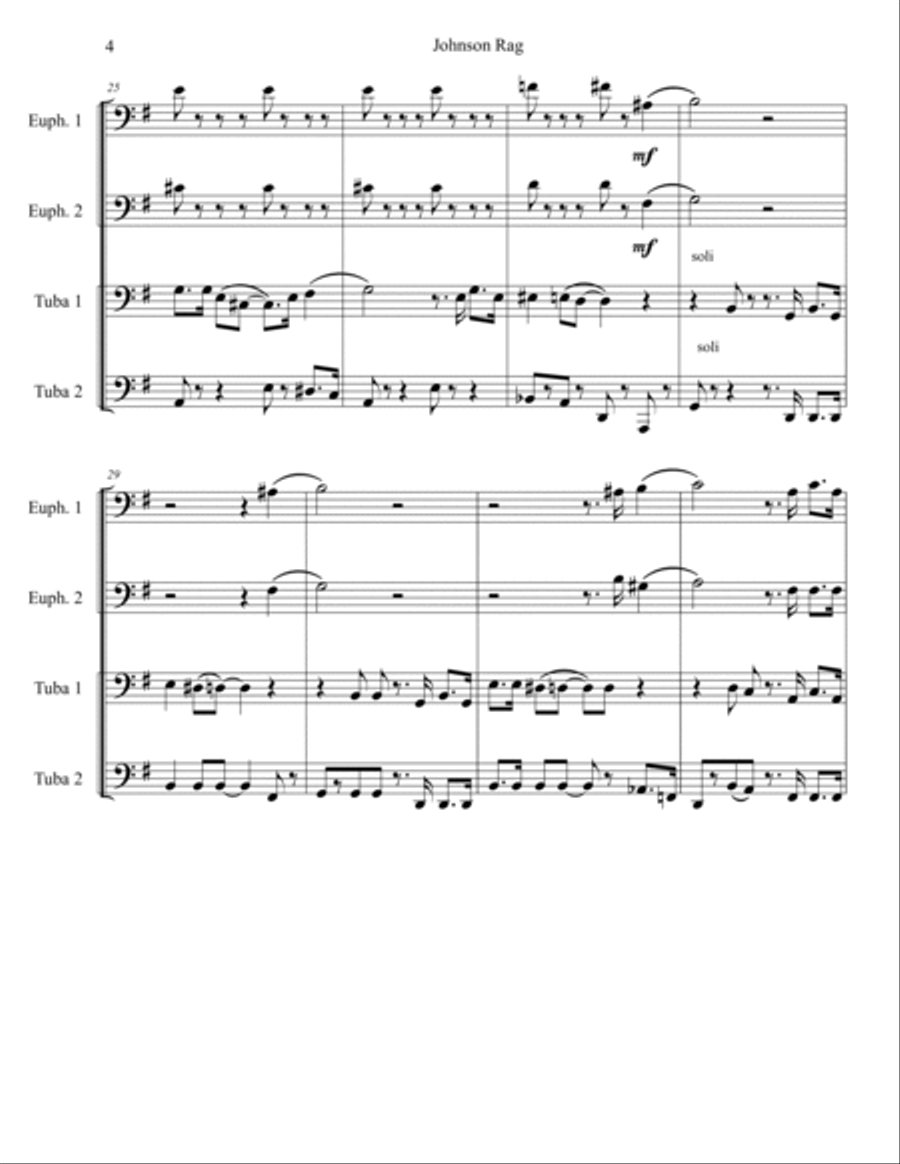 Johnson Rag Brass Quartet scores gallery preview page 4