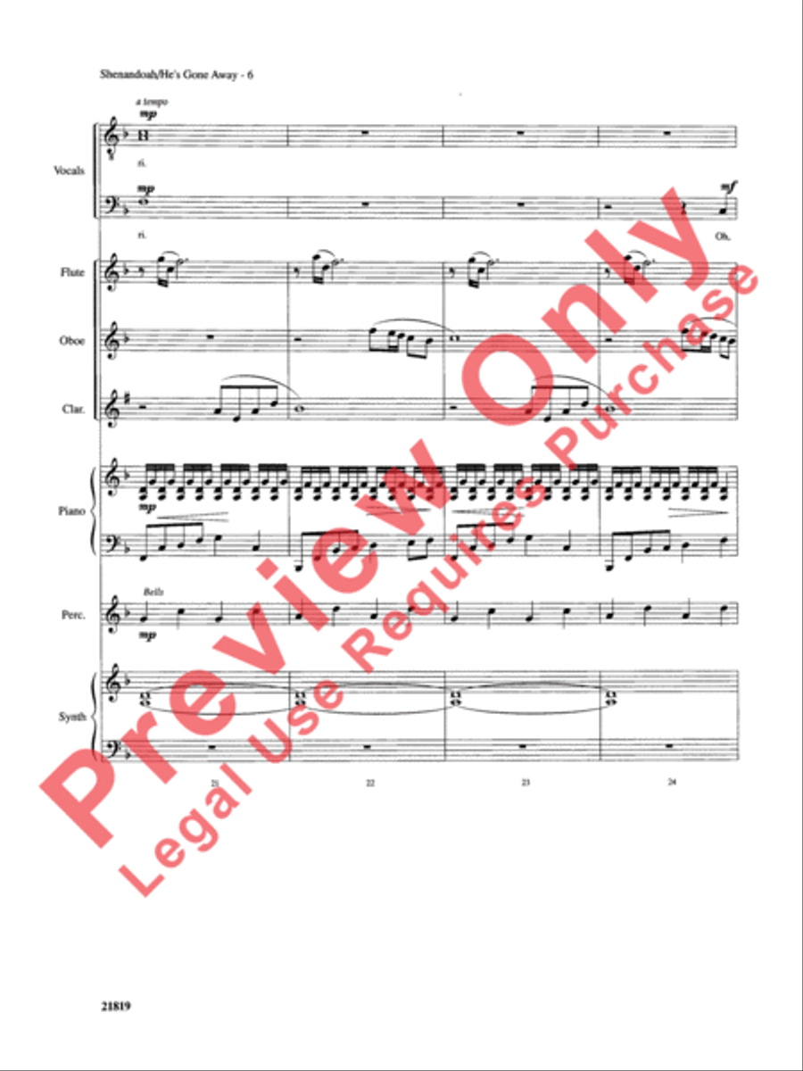 Shenandoah / He's Gone Away Choir scores gallery preview page 7