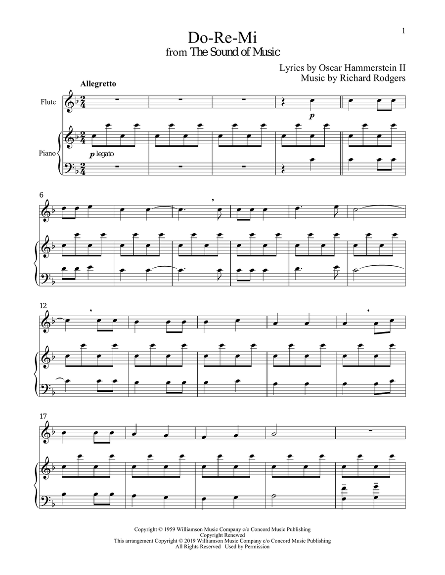 Do-Re-Mi (from The Sound of Music) Flute Solo scores gallery preview page 1