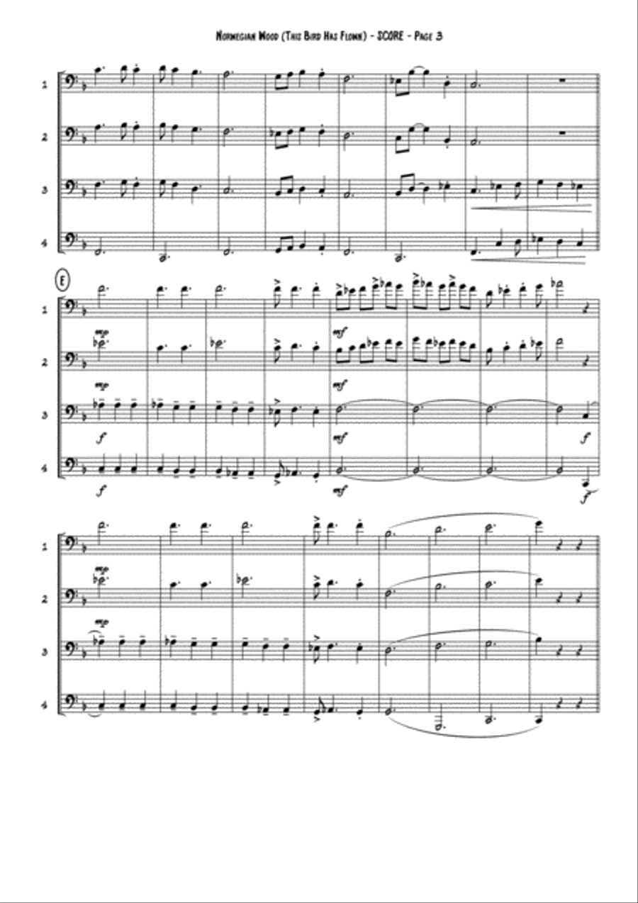 Norwegian Wood (This Bird Has Flown) Norwegian Wood (This Bird Has Flown) Brass Ensemble scores gallery preview page 3