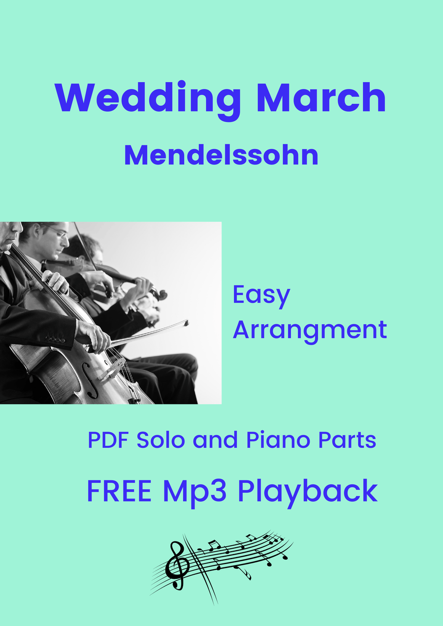 Wedding March (Mendelssohn) + FREE Mp3 Playback + Solo and Piano Parts Piano Accompaniment scores gallery preview page 1