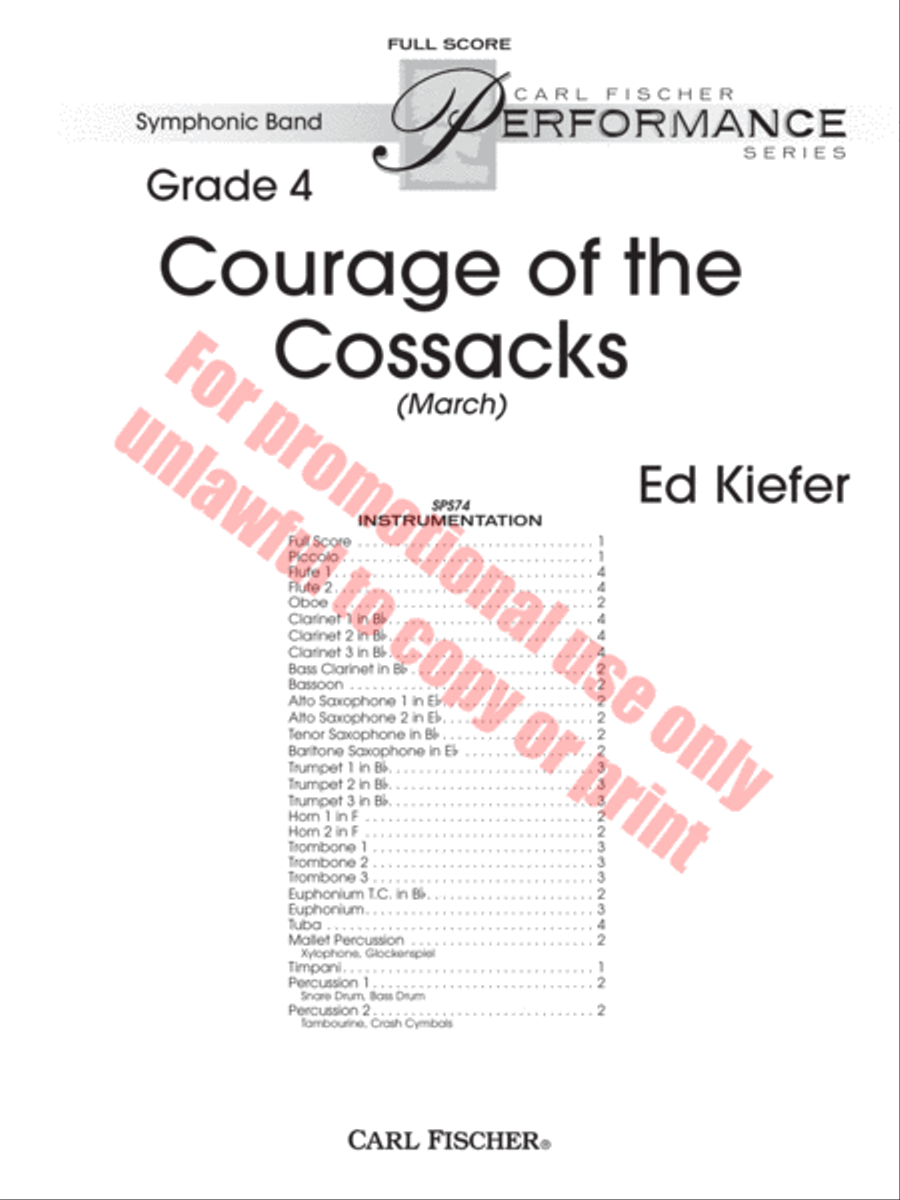 Courage of the Cossacks Concert Band scores gallery preview page 2