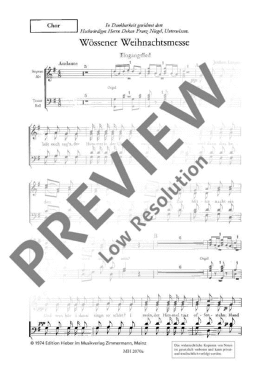 Wössener Weihnachtsmesse Wössener Weihnachtsmesse Mixed Choir scores gallery preview page 3