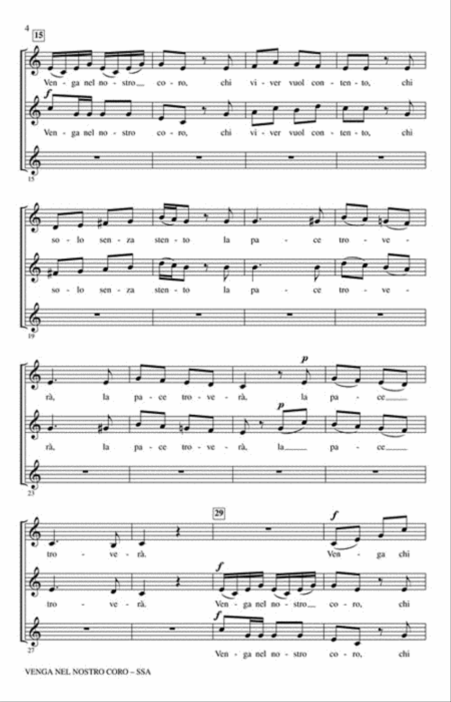 Venga Nel Nostro Coro Venga Nel Nostro Coro SSA scores gallery preview page 3