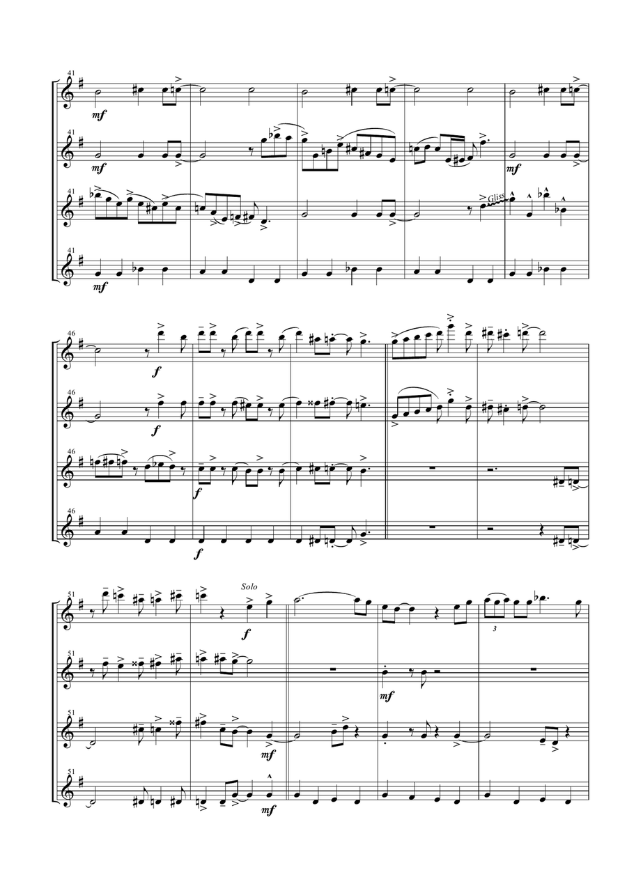 In The Mood Woodwind Quartet scores gallery preview page 6