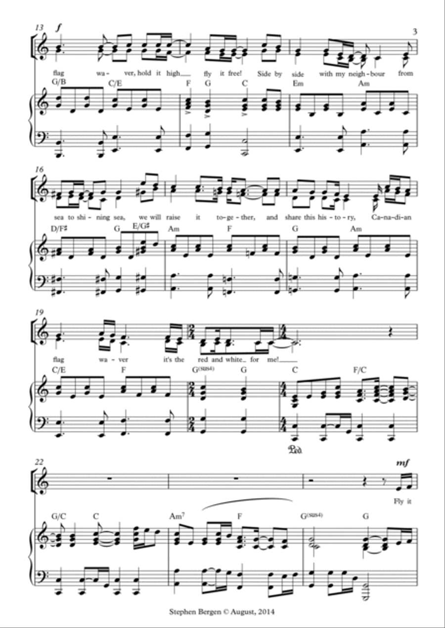 Canadian Flag Waver Canadian Flag Waver Choir scores gallery preview page 3