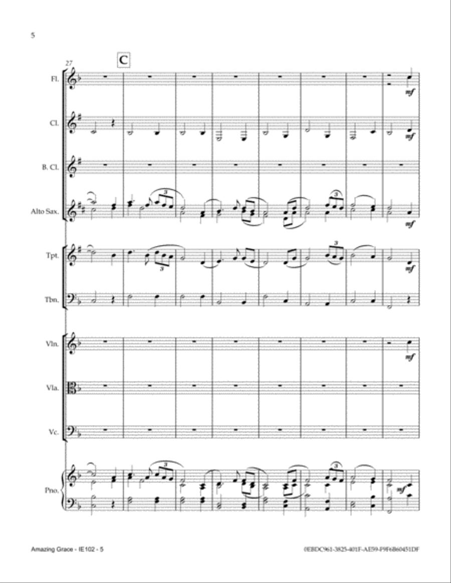 Amazing Grace Full Orchestra scores gallery preview page 6
