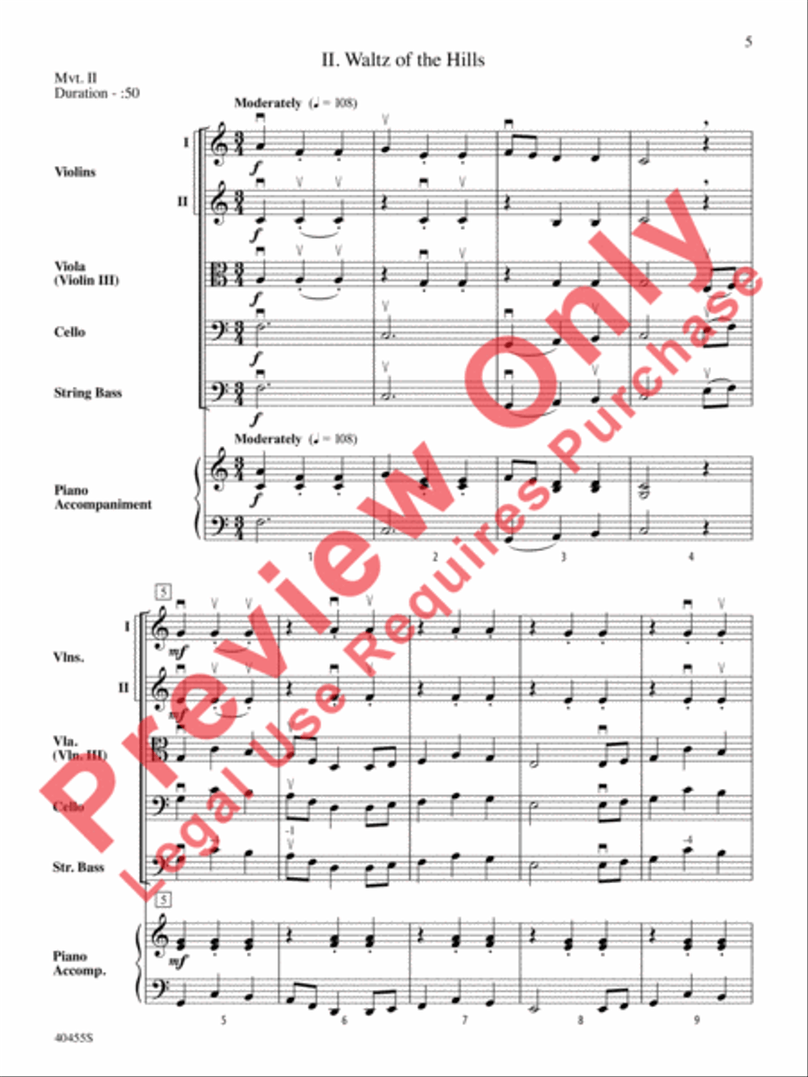 Forest Hills Folk Suite String Orchestra scores gallery preview page 6