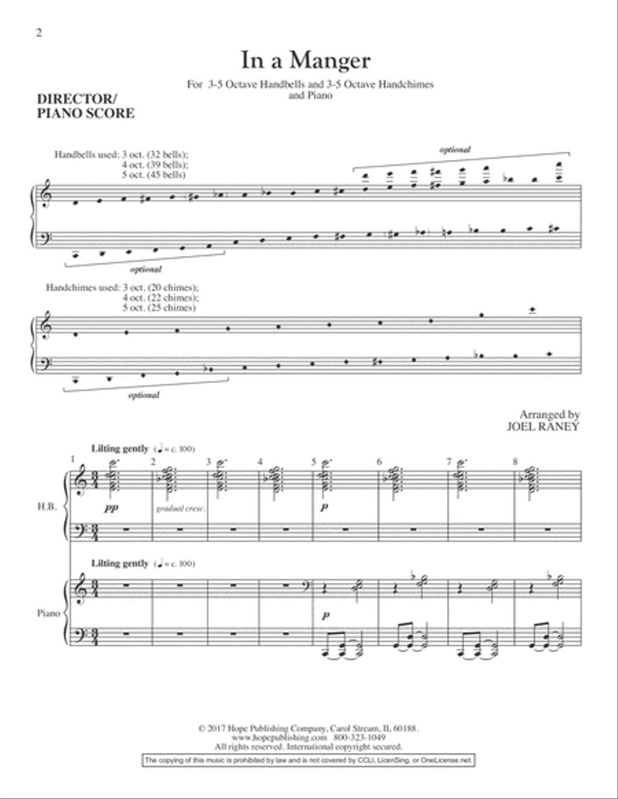 In a Manger Handbell Choir scores gallery preview page 2