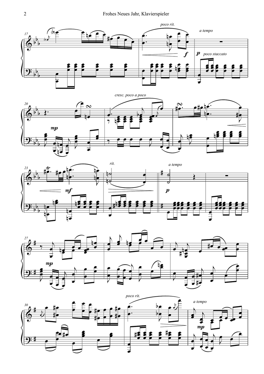 Frohes Neues Jahr, Klavierspieler! Piano Solo scores gallery preview page 2