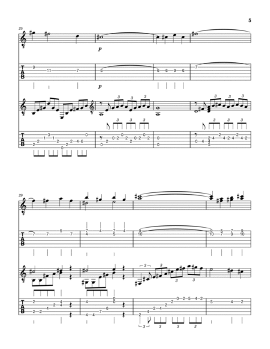 Arabesque No. 1 Acoustic Guitar scores gallery preview page 5