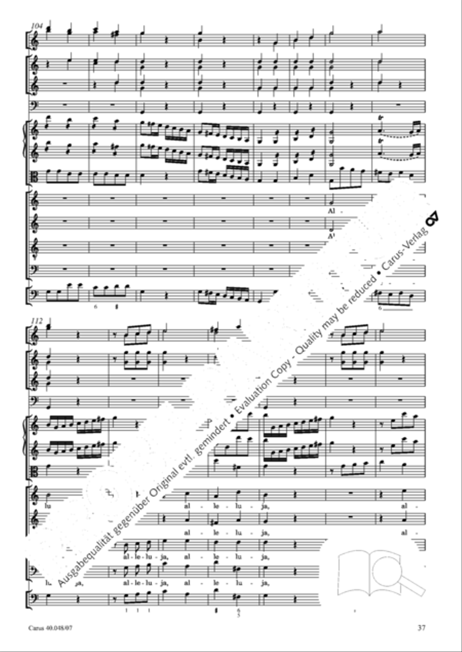 Regina coeli in B-Flat Major, K. 127 4-Part scores gallery preview page 38