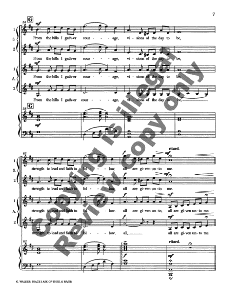 New Millennium Suite: 2. Peace I Ask of Thee, O River SSAA scores gallery preview page 12