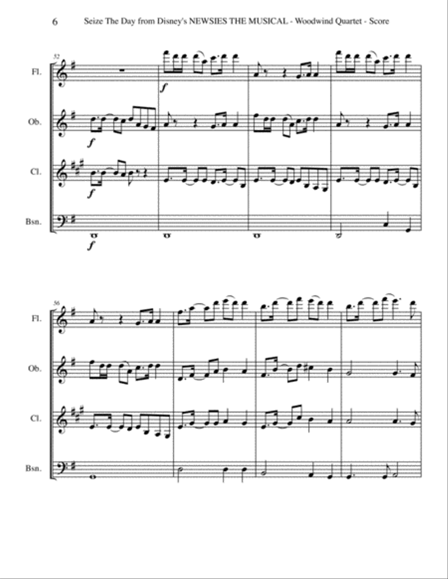 Seize The Day Seize The Day Woodwind Quartet scores gallery preview page 6