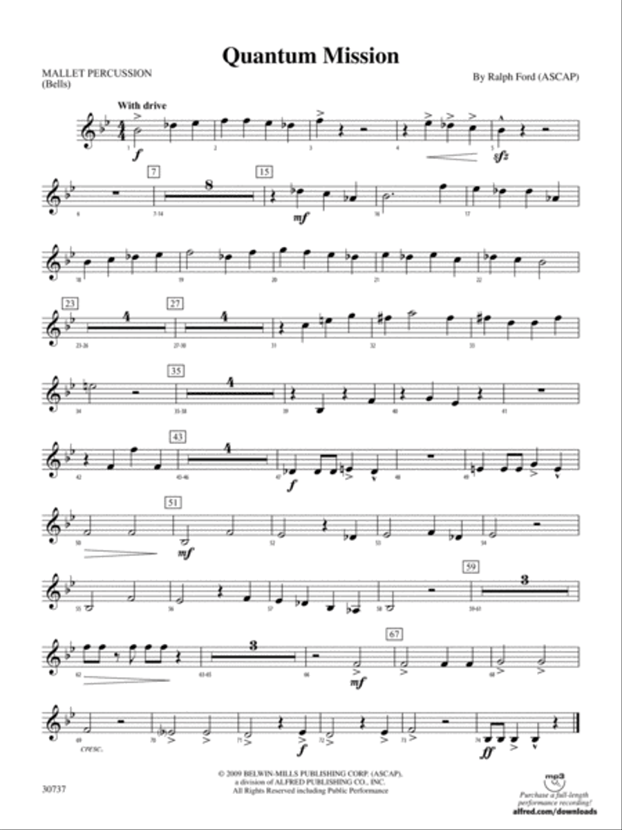 Quantum Mission: Mallets Quantum Mission: Mallets Concert Band scores gallery preview page 1
