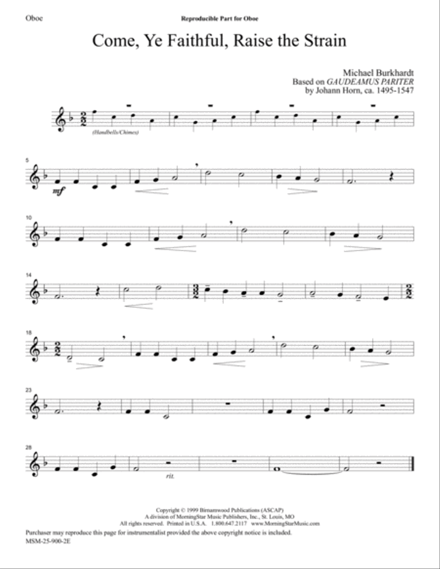 Come, Ye Faithful, Raise the Strain Clarinet scores gallery preview page 4