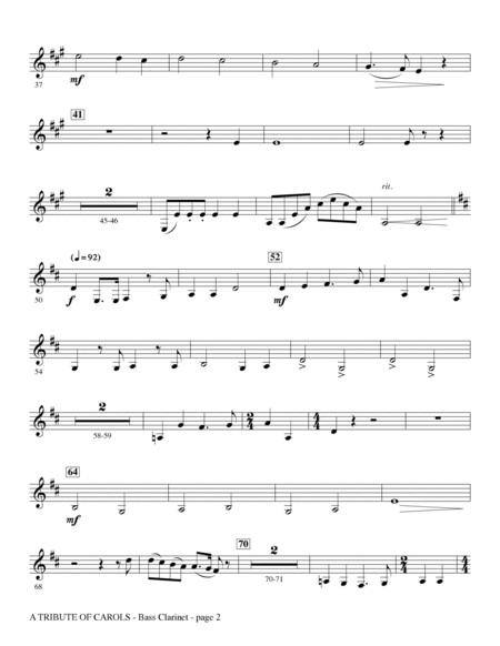 A Tribute of Carols - Bass Clarinet (sub. Bassoon) by Heather Sorenson Choir - Digital Sheet Music