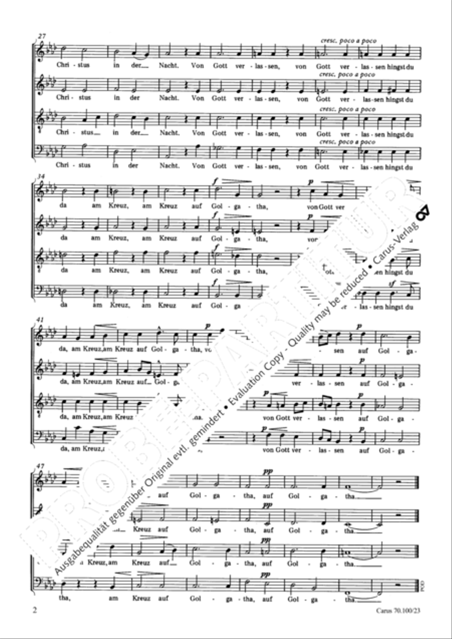 Ach, bis zum Tod am Kreuz 4-Part scores gallery preview page 3