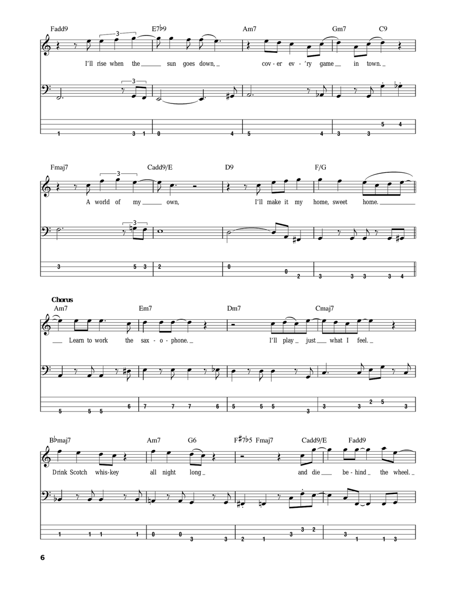 Deacon Blues Bass Guitar Tablature scores gallery preview page 6