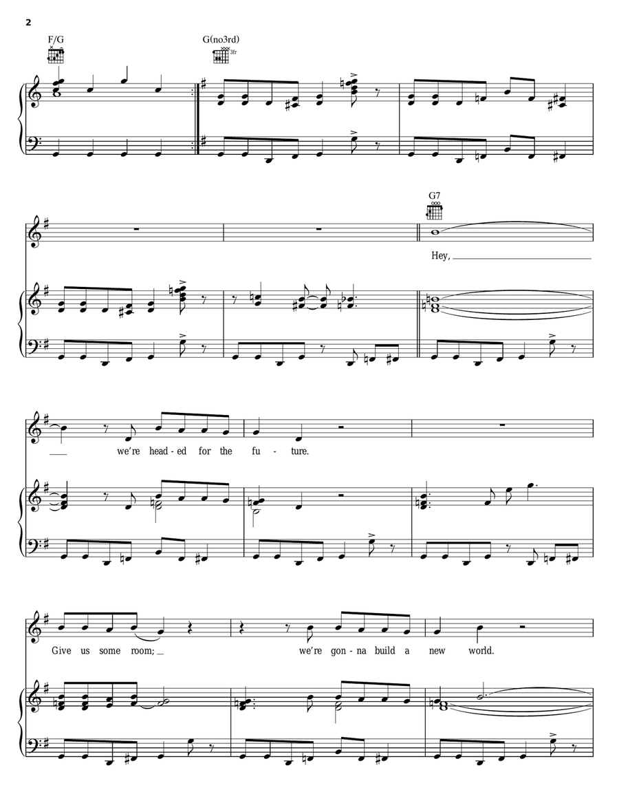 Headed For The Future Headed For The Future Piano, Vocal, Guitar scores gallery preview page 2