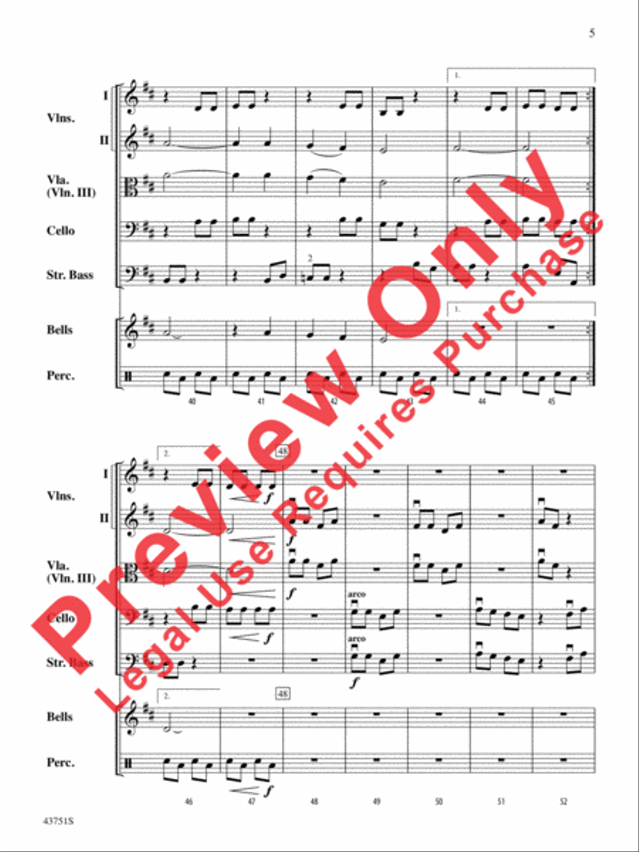 Sleigh Song String Orchestra scores gallery preview page 6