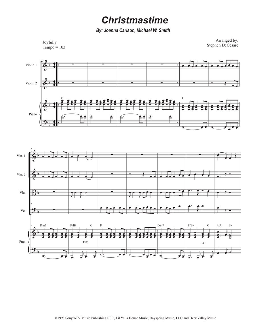 Christmastime String Quartet scores gallery preview page 1
