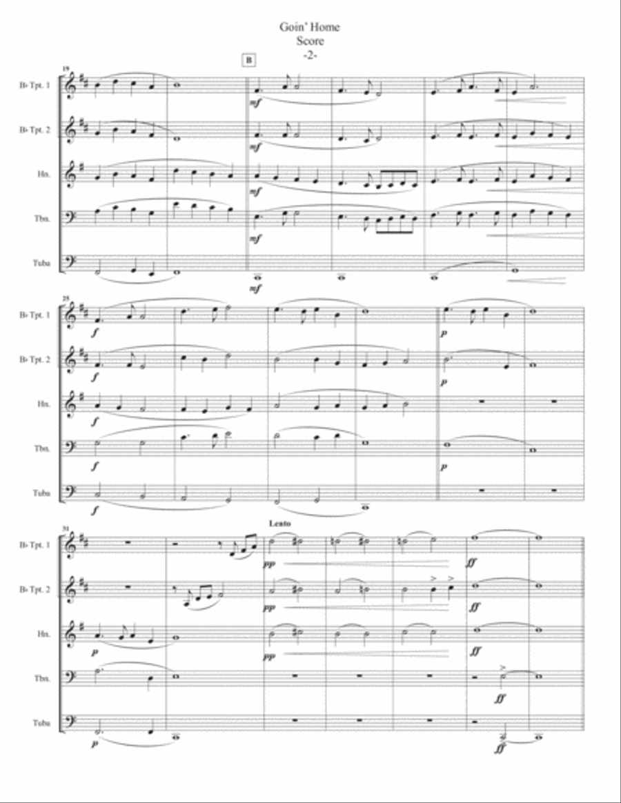Goin' Home For Brass Quintet Brass Quintet scores gallery preview page 4