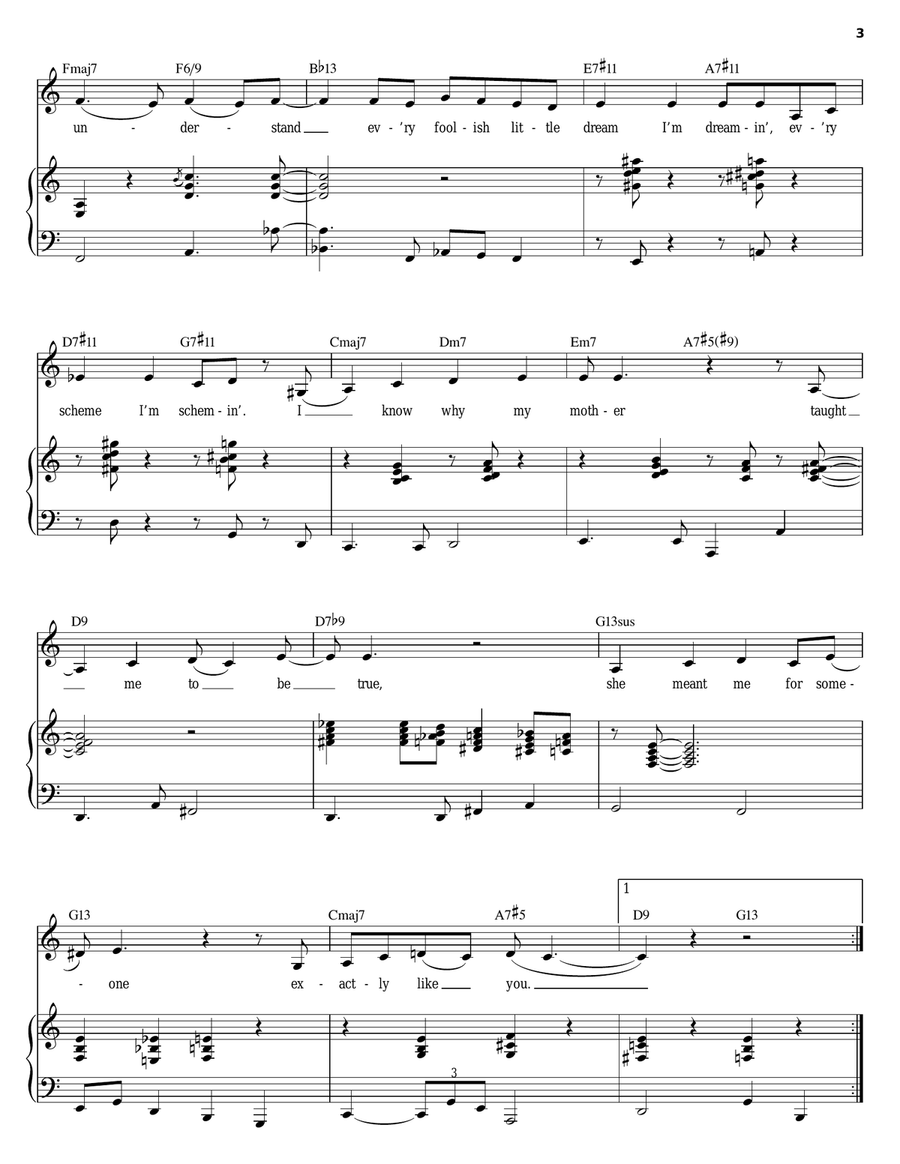 Exactly Like You Piano, Vocal scores gallery preview page 3