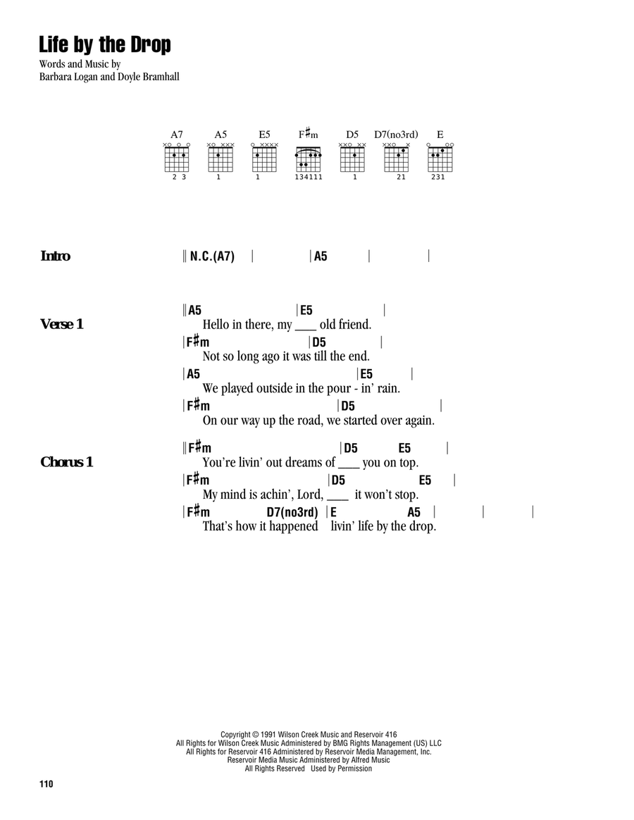 Life By The Drop Acoustic Guitar scores gallery preview page 1