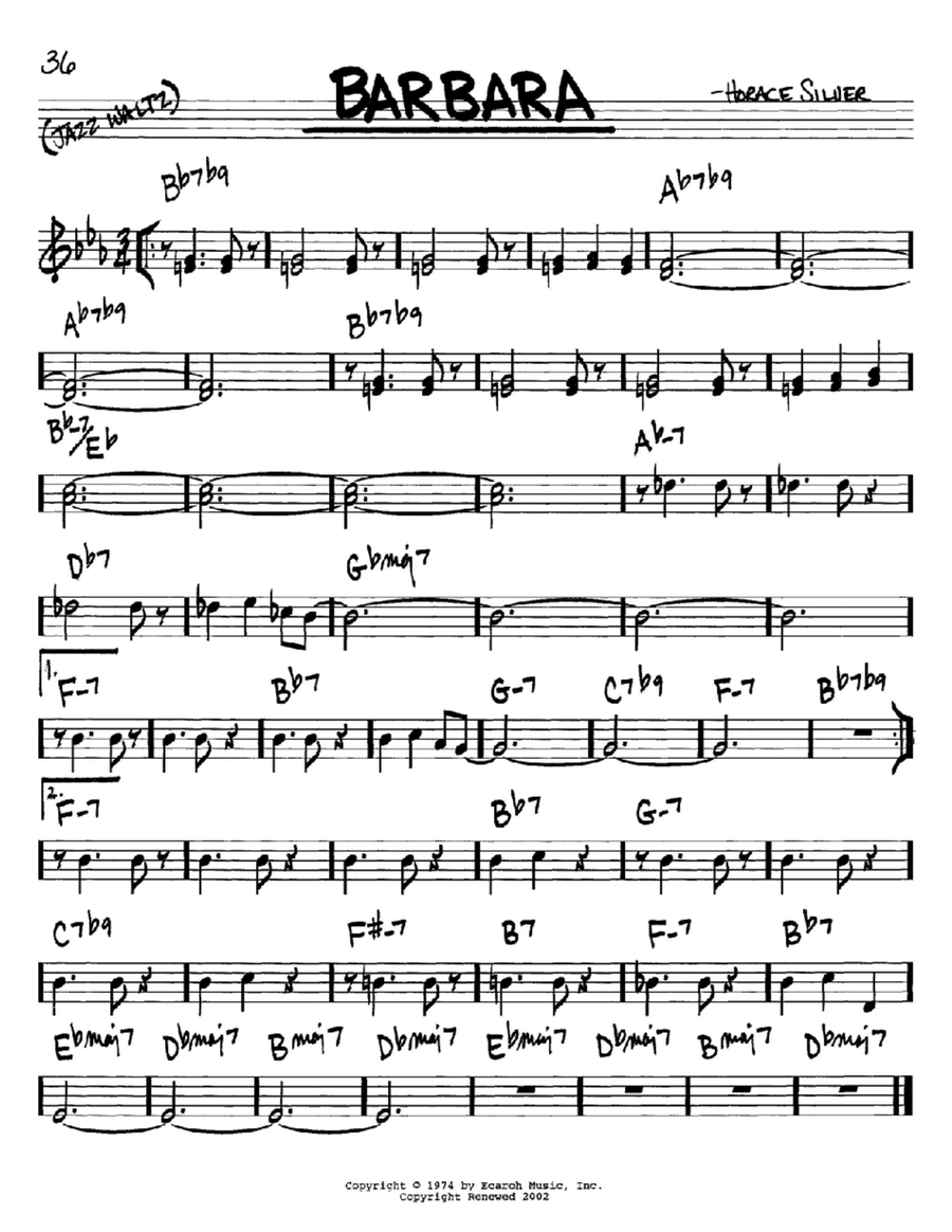 Barbara Piano scores gallery preview page 1