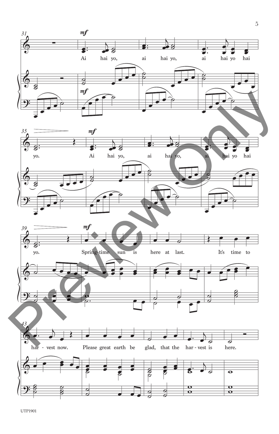 Ai Hai Yo Ai Hai Yo Unison Choir scores gallery preview page 4