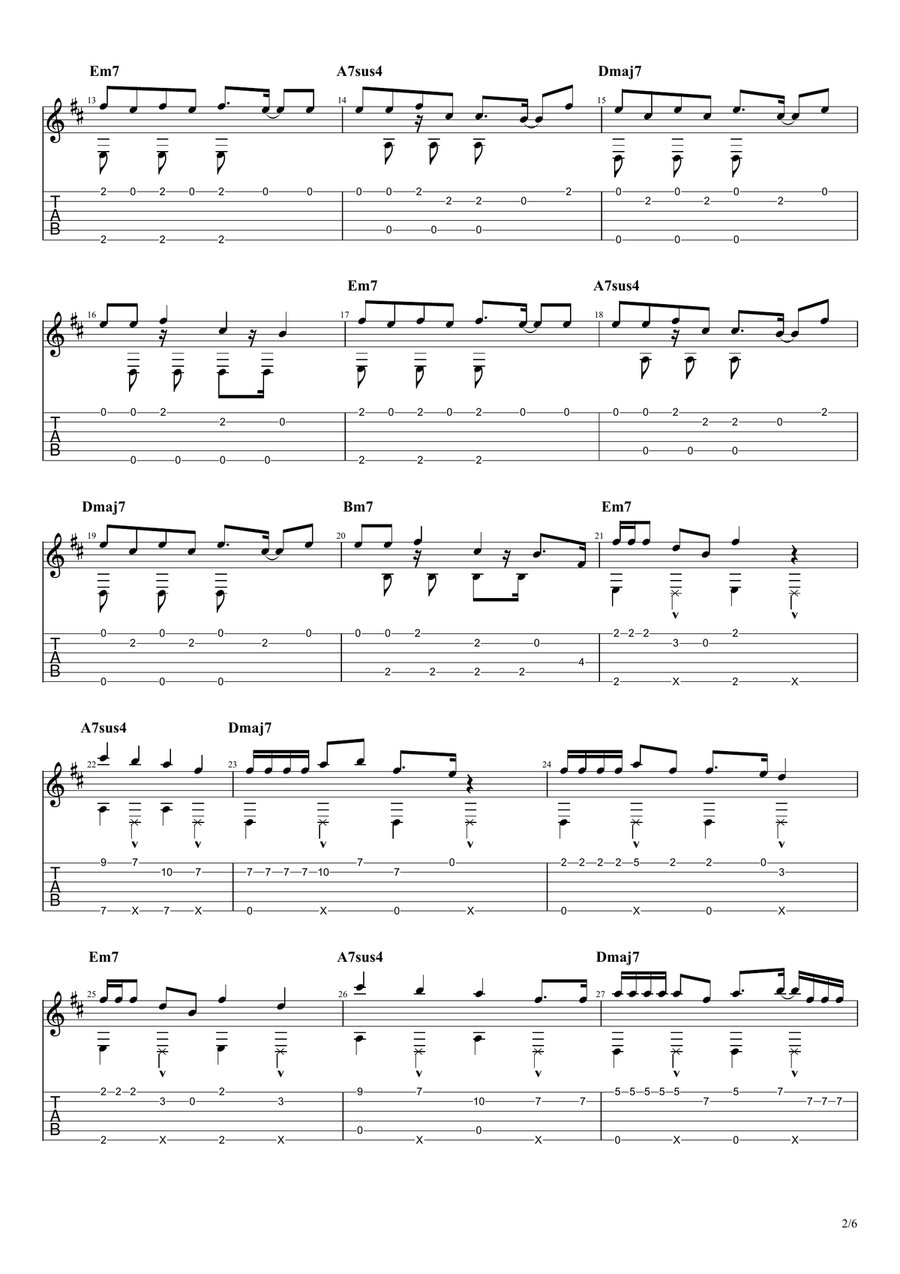 Say So Guitar Tablature scores gallery preview page 2
