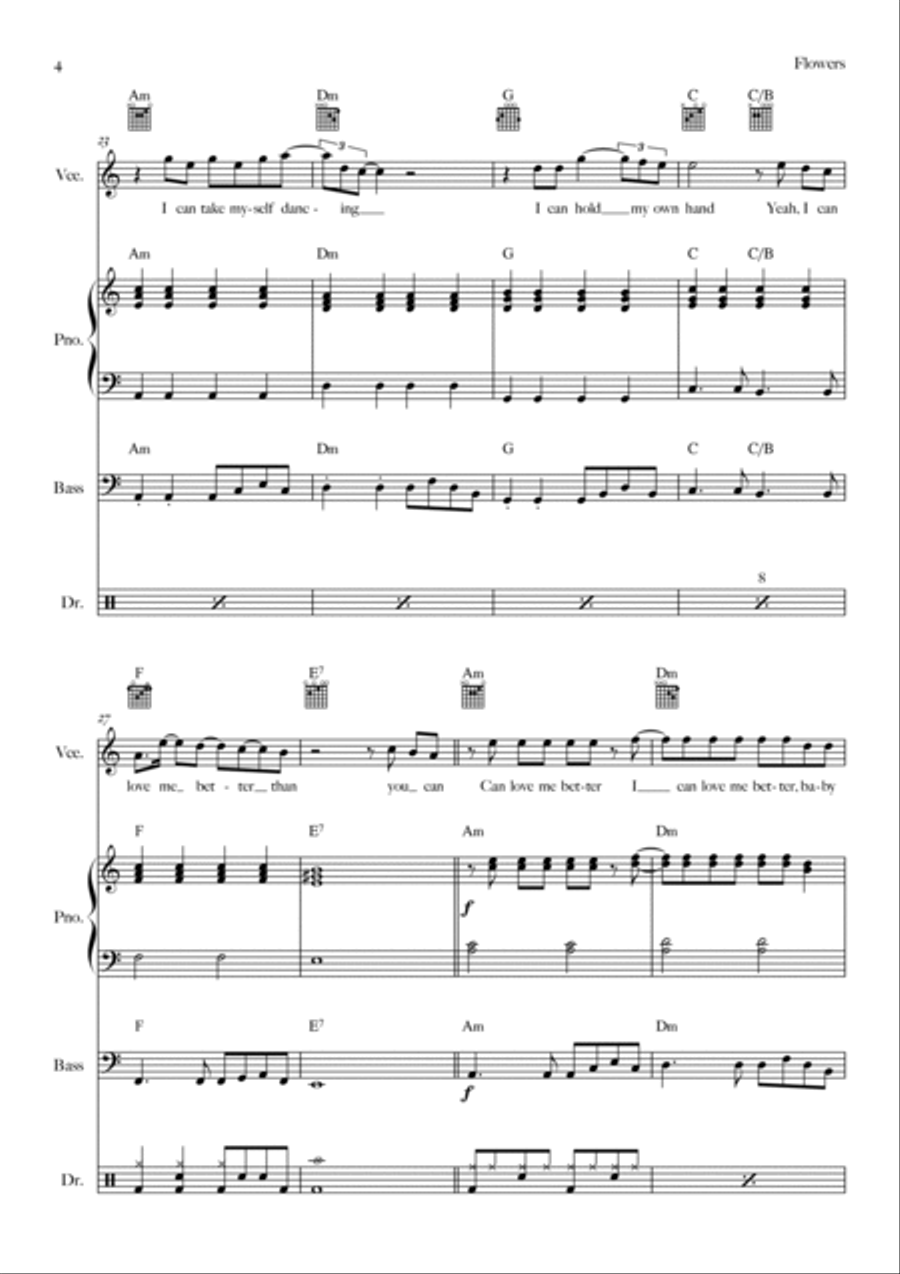 Flowers Bass Guitar scores gallery preview page 4