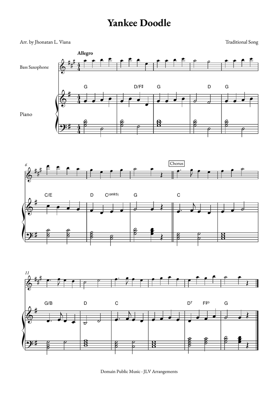 Yanke Doodle Piano scores gallery preview page 1