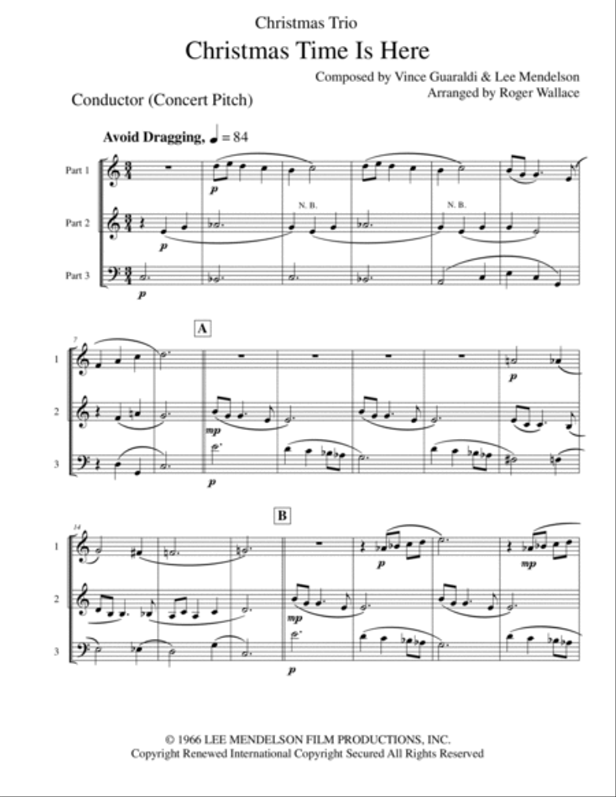 Christmas Time Is Here Brass Trio scores gallery preview page 2