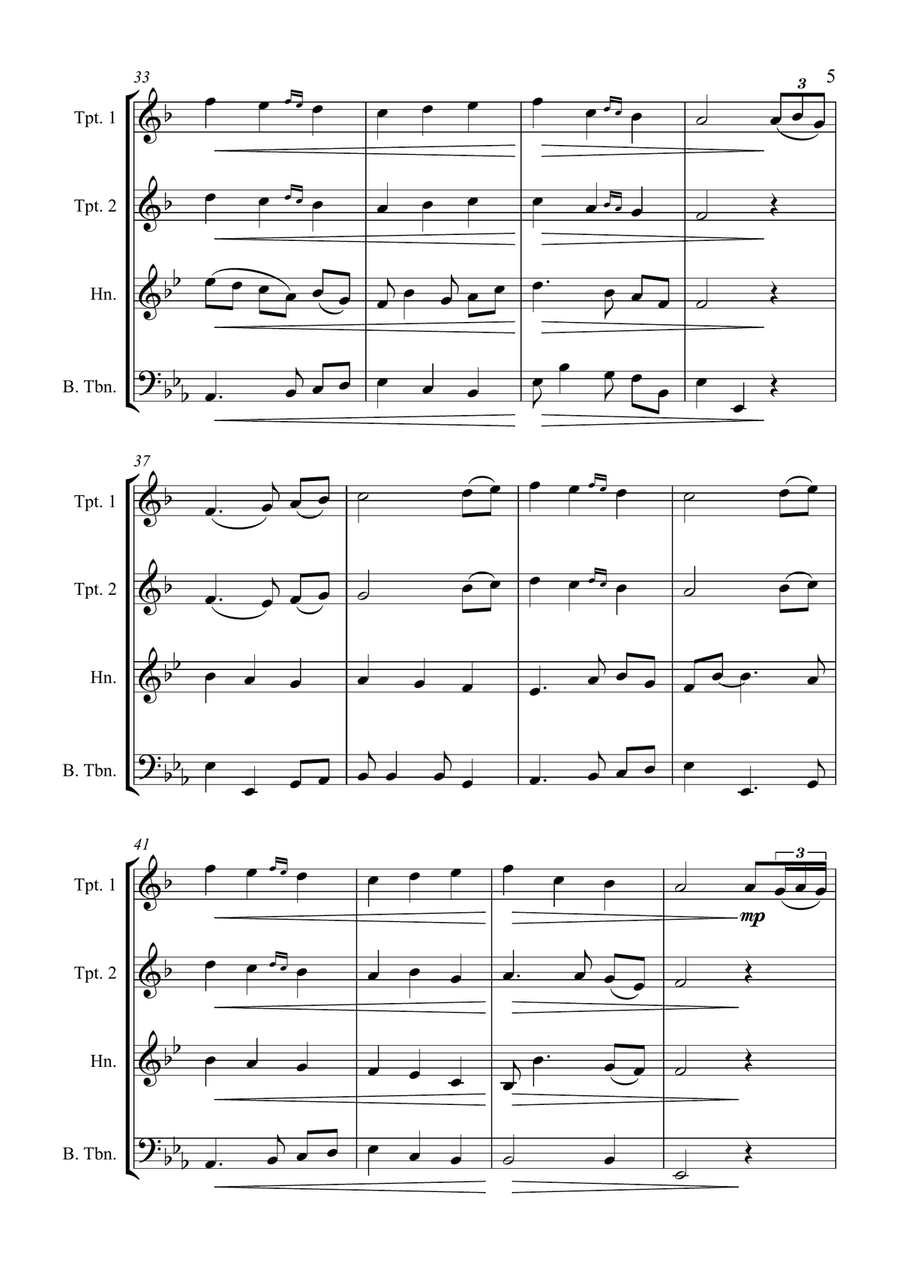 The First Noel - Christmas Carol - for Brass Quartet Brass Quartet scores gallery preview page 5