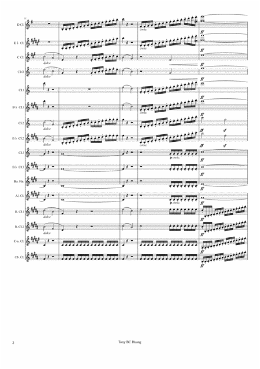 Beethoven Symphony No.7 for Clarinet Choir Clarinet Choir scores gallery preview page 2
