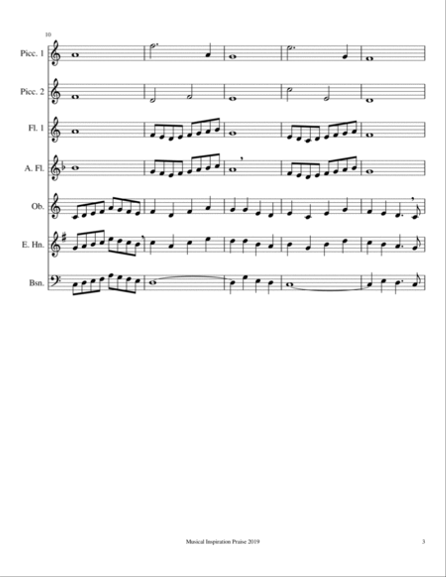 Creation Praise for Wind Ensemble Woodwind Ensemble scores gallery preview page 3