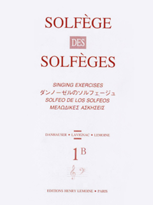 Book cover for Solfege des Solfeges - Volume 1B avec accompagnement