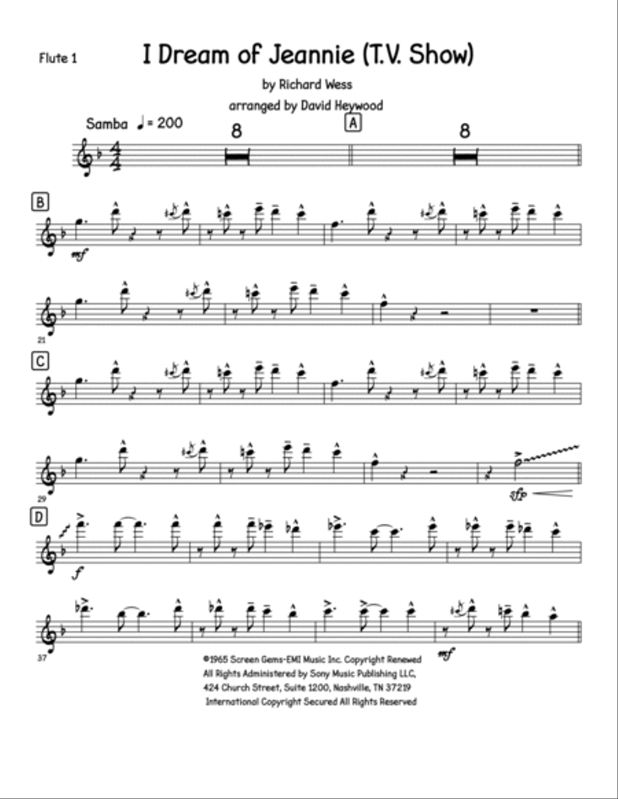 I Dream Of Jeannie Woodwind Ensemble scores gallery preview page 5