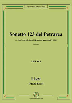 Liszt-Sonetto 123 del Petrarca,S.161 No.6,from Annees de pelerinage II,S.161