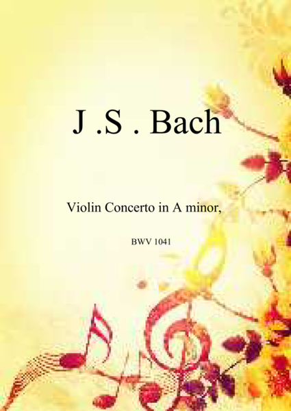 Bach - Violin Concerto in A minor, BWV 1041 for violin and piano