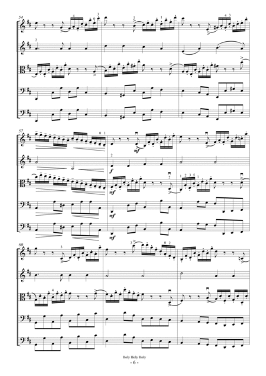 Holy Holy Holy (For String Orchestra) String Orchestra scores gallery preview page 6