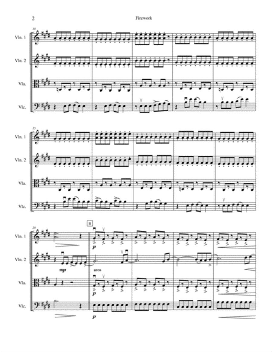 Firework String Quartet scores gallery preview page 2