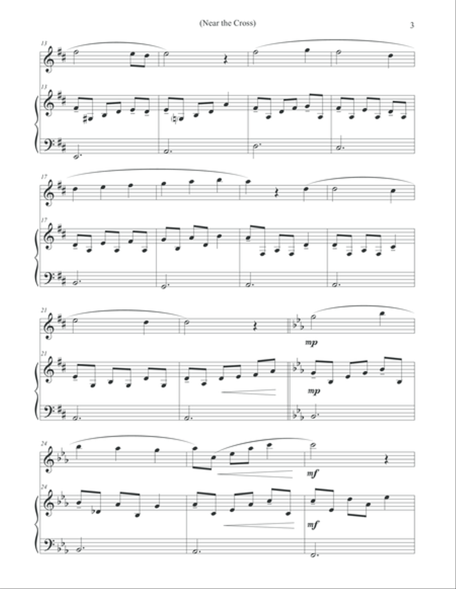 Near the Cross (Flute Solo with Piano) Flute Solo scores gallery preview page 3