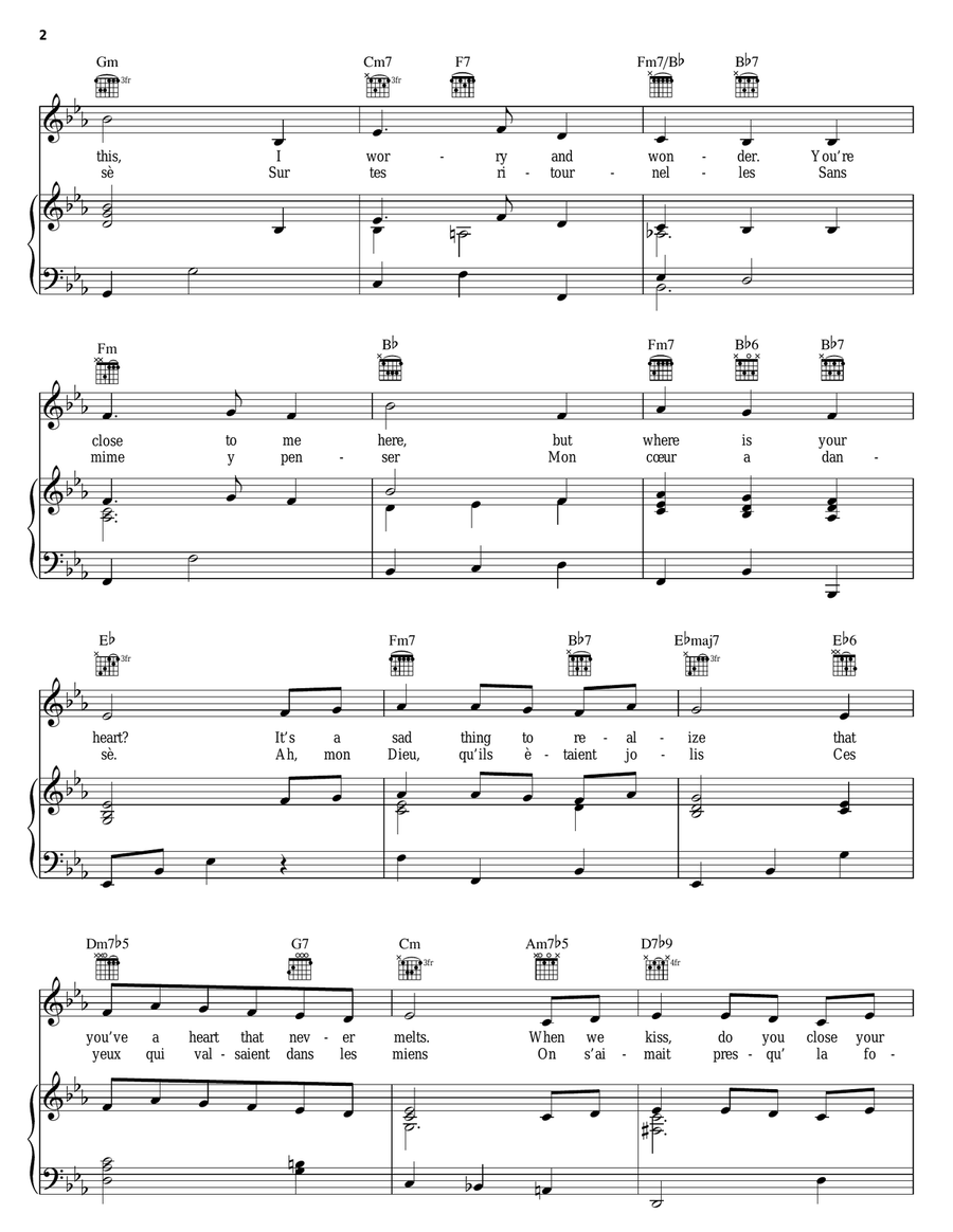 Where Is Your Heart (The Song From Moulin Rouge) Piano, Vocal, Guitar scores gallery preview page 2